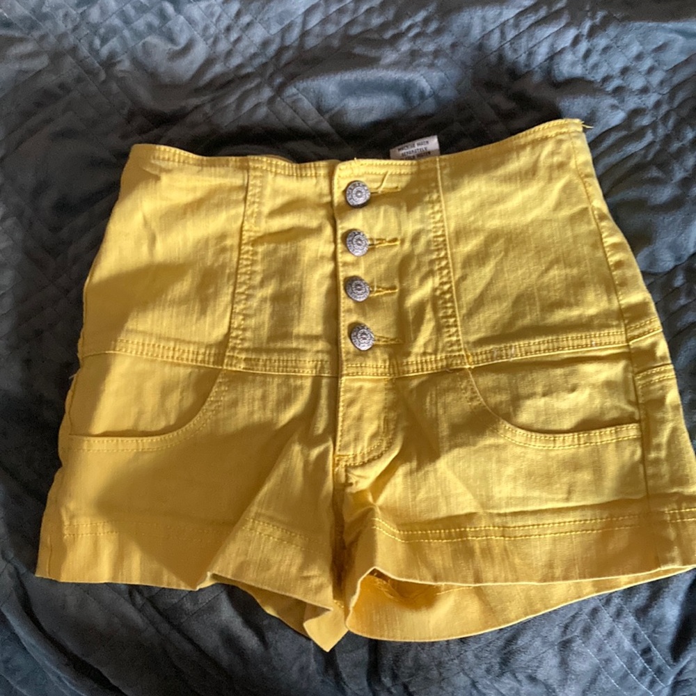 Yellow High Waisted Shorts